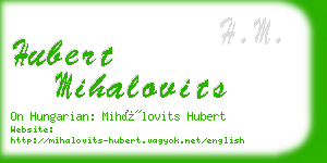 hubert mihalovits business card